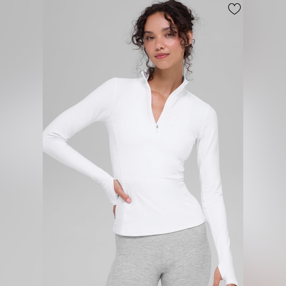 ALO Yoga NWT Alosoft 1/2 Zip Rapid Mock Neck Pullover White buttery Soft Size S